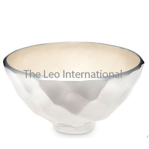 Bol rond poli brillant en aluminium métal collations riz fruits service dessus de table vaisselle bol décoratif pour la maison - Product Image 1