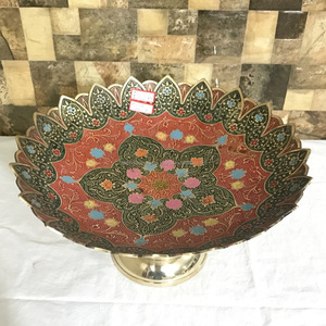 Assiette de décoration de cuisine Meena en laiton créatif de haute qualité avec des plats de finition polie brillante plateau de fruits créatif - Product Image 2