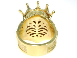 Anillo de Diamantes de 0.17 Quilates 100% Natural con Diseño de Rey León en Oro Amarillo, Estilo Hip Hop - Product Image 4