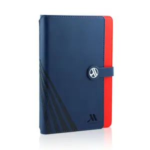 A4 A6 A5ハードカバーダブルカバーノートブックプランナーエンボス加工ロゴ印刷カスタム日記カードポケットジャーナル金属ピン - Product Image 1