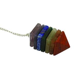 Péndulo de varita de 7 chakras de alta calidad, piedra preciosa de cristal natural, cono facetado, Péndulo de radiestesia para péndulos curativos de Reiki, cena - Product Image 4