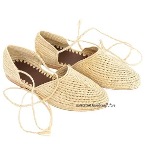 Gorgeos Raffia shoes, Fashion women Raffia shoes, moroccan handicraft