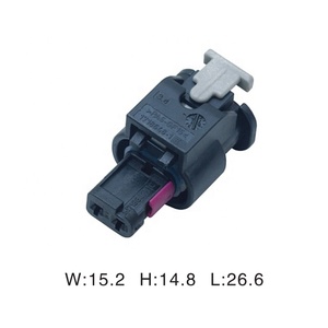 Connettore Automobilistico Impermeabile a 2 Pin Femmina (1-1718643-1) in Plastica Nera PA66+GF CN;ZHE <span class=keywords><strong>AHI</strong></span> - Product Image 2