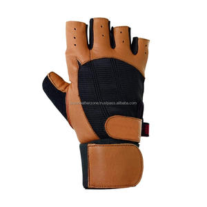 High-Protection Half-Finger Leather Fitness <b>Gloves</b> for Gym Cycling Weightlifting <b>Fingerless</b> Design - Product Image 1