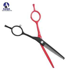 Ciseaux de coiffure professionnels pour barbier, rouge/noir, pour couper et effiler les cheveux, outils de salon professionnels - Product Image 3