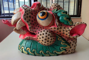 Décoration murale de masque de dragon fait à la main Sculpture en bois de haute qualité Modèle de style artistique fait à la main au Népal Article de décoration de cadeau - Product Image 4