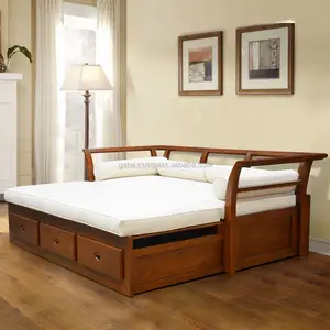 Daybed divano COPERTA con 3 cassetti natural Grade A teak mobili in legno