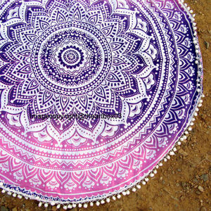 พรมทอแขวนผนังลายดอกไม้ผ้าแมนดาลาแบบโบฮีเมียนสำหรับโยคะชายหาดพิมพ์ลายดอกไม้ทำด้วยมือคุณภาพระดับพรีเมียม - Product Image 5