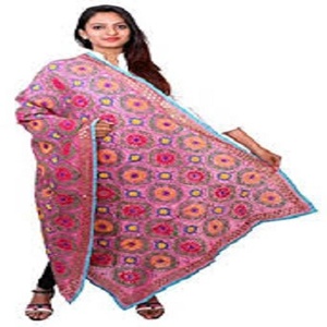 Phulkari Dupatta-Lote de pinturas de larga duración, imágenes grandes, venta al por mayor, varios colores - Product Image 4