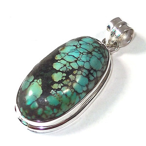 จี้เงินแท้925เทอร์ควอยส์ทิเบตสำหรับสร้อยโชคเก็ตเครื่องรางจี้ห้อยคอแบบอินเดียช่างฝีมือได้แรงบันดาลใจจากเครื่องประดับขายส่ง - Product Image 5