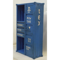 Armoire de rangement et de présentation en fer, style conteneur maritime, design industriel, grande capacité, pour la maison, la salle à manger et le salon