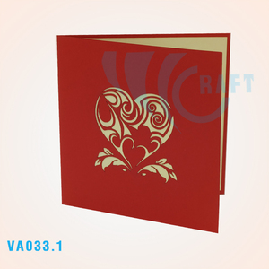 COEURS FLEUR 3D POPUP CARTE DE VOEUX VIET-CRAFT PAPIER SOUVENIR DÉCOUPÉ AU LASER - Product Image 2