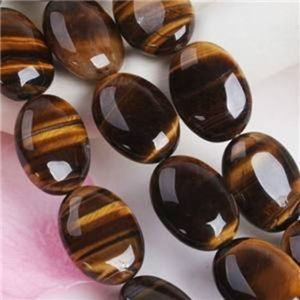Oeil de tigre ovale perle pierre collier pierres perles ovales breloques en cristal pour la fabrication de bijoux cristal femmes collier grossiste - Product Image 3