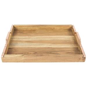 ถาดเสิร์ฟไม้ทรงสี่เหลี่ยมผืนผ้า ดีไซน์เรียบง่าย ทนทาน ตกแต่งด้วยทองแดง - Product Image 1