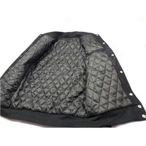 Letterman University Varsity Bomber Jacket para hombre Queen Letterman Varsity Jacket Manga de cuero Hombres Lana con puño de punto a rayas - Product Image 6