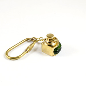 Laiton nautique vert lanterne lampe à huile Antique Imitation main porte-clés anneau par Calyron - Product Image 4