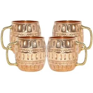 PACK OF 4 PURE COPPER BARREL MOSCOW MULE MUG(18 OZ)