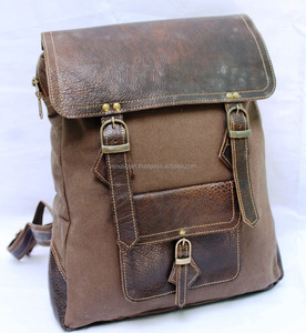 Gran oferta, mochila personalizada de cuero genuino 100%, mochilas Unisex de alta calidad duraderas Vintage para escalada en roca, mochilas para senderismo, bolsas antirrobo - Product Image 2