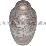 Urna de cremación Domtop marrón y dorada SUMINISTROS FUNERARIOS Brassworld India - Product Image 5