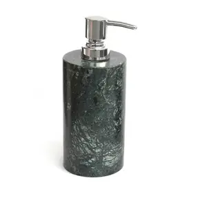 装飾的で魅力的な緑の大理石の石鹸ディスペンサーとローションディスペンサー液体石鹸ステンレス鋼ポンプバスルームセット