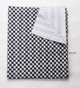 Edredón indio estampado a mano Kantha, ropa de cama King Size - Product Image 6