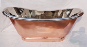 Bañeras de cobre y níquel, bañera de remojo con Pedestal, bañeras y bañeras de Material de cobre puro hechas a mano 100%, bañeras sólidas - Product Image 3