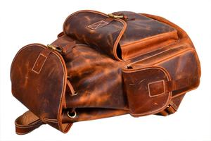 Mens Vintage Leather <b>Backpacks</b> Unisex Vintage Plain Men <b>Women</b> Genuine Leather <b>Backpack</b> Outdoor <b>Laptop</b> Fashion School Bookbag - Product Image 4