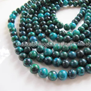 CHRYSOCOLLA Beads in Green Dark Green and Teal Dyed 8 mm Strand