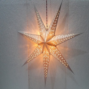 Sept lampes étoiles en papier pointeur de l'inde sept pointeurs décorations de noël paillettes imprimées lanternes étoiles en papier en gros - Product Image 3