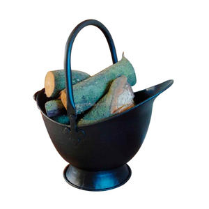 Porte-bûches en métal moderne, design luxueux, seau à charbon de bois, vente en gros, métal massif, noir - Product Image 1