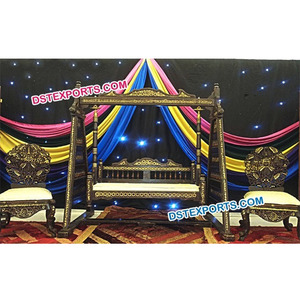Wedding <b>Wooden</b> Antique <b>Swing</b> <b>Set</b> Black Golden <b>Wooden</b> <b>Swing</b> <b>Set</b> Different Style Wedding <b>Swings</b> Manufacturers UK DST Exports uk - Product Image 1