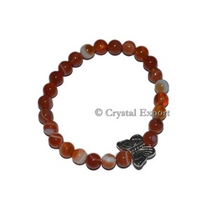Best Seller Gemstone <b>Red</b> Carnelian <b>Bracelets</b> With Butterfly - Product Image 1