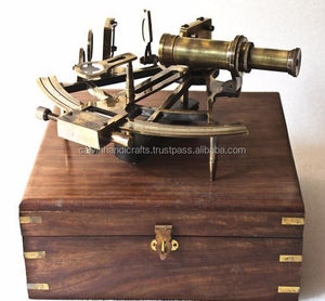 Calvin Handicraft Vintage Sextant Antique Laiton Marine Ship Instrument Modèle Métal Poli avec Boîte Style Nautique Cadeau - Product Image 3