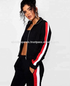 ชุดวอร์มแขนยาวของผู้หญิงชุดกีฬาลายทางใส่วิ่งออกกำลังกายระบายอากาศได้ดีดีไซน์แฟชั่น - Product Image 3