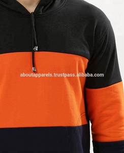 Nueva moda de moda Unisex 100% Sudadera con capucha transpirable de algodón pesado, Sudadera con capucha transpirable de bloque de Color para hombres - Product Image 3