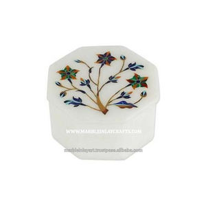 กล่องของขวัญปาชาการีฝังหินอ่อนสีขาวบริสุทธิ์ - Product Image 1