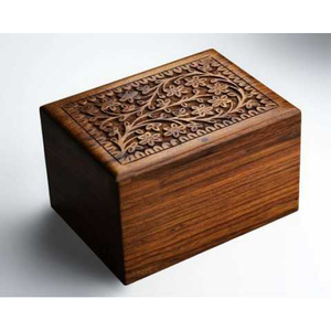 Gravée oiseaux Antique commémoratif, boîte de cercueil en bois bon marché pour adultes, cendres funérailles humaines, urnes de crémation Style américain/européen - Product Image 4