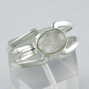 Belle Arc-En-Lune Pierre Gemme Anneau 925 Bijoux en Argent Sterling À La Main En Argent Bijoux En Gros - Product Image 1