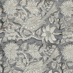 Gris foncé Bloc Floral Imprimé 100% Coton Léger Écologique Décor À La Maison Tissu Résistant Rétractable À La Main Rideau Couverture - Product Image 3