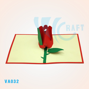 Carte de vœux en forme de cœur et fleur 3D faite à la main Cadeaux et artisanat de la Saint-Valentin du Vietnam Souvenir en papier avec impression offset - Product Image 6