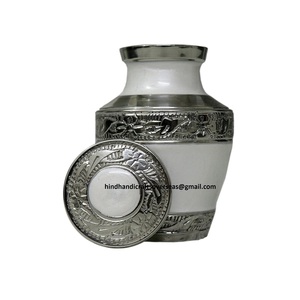 Juego de 4 Mini recuerdo de perla blanca, urnas de ceniza de cremación para cenizas humanos en la India - Product Image 5