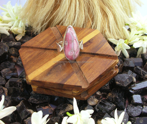 Anillo de Rodocrosita de piedras preciosas de Plata de Ley 925 hecho a mano de alta calidad, joyería de boda india para mujer - Product Image 1