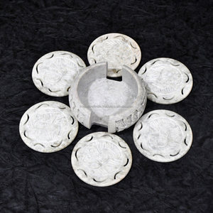 Handmade Agate Stone <b>Coaster</b> with Elephant Carving Decorative Carved <b>Drink</b> <b>Coaster</b> <b>for</b> Table & Home Decor - Product Image 4