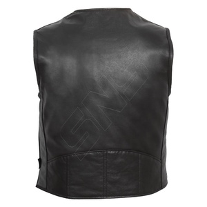 Chaleco de Cuero de Vaca para Motociclista, Chaleco Negro Duradero para Hombre, Ropa de Trabajo, Precios más Bajos - Product Image 2