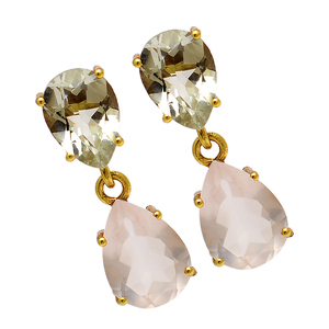 Boucles d'oreilles en argent sterling 925 avec manchette fine plaquée or vert améthyste Quartz pierres précieuses boucles d'oreilles élégantes pour femmes - Product Image 2