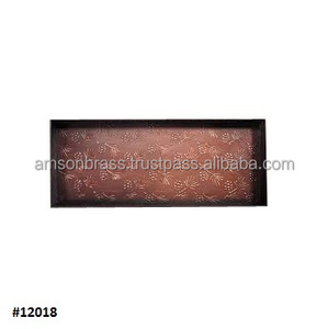 Bandeja de bota de metal Bandeja de bota galvanizada Hecho a mano Uso multiusos Rectangular Cobre Bandeja de bota de metal antiguo - Product Image 4