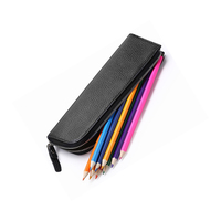 Tempat Pensil & Pouch Pena Kulit Asli Portabel Elegan, Dapat Dicetak Digital Sesuai Pesanan dengan Logo Kustom untuk Penggunaan Sekolah & Kantor