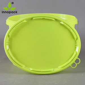 Cubo de plástico ovalado para galletas y alimentos, con tapa y mango de metal, 15L - Product Image 5