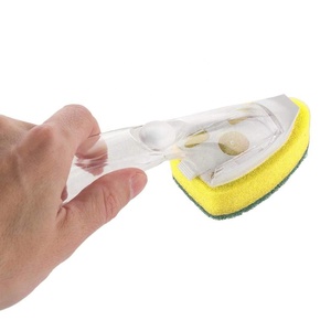 Soap Dispensing Brush Bottle <strong>Dish</strong> Brush All-Purpose Scrubbing <strong>Dish</strong> <strong>Wand</strong> with Scraper Edge - Product Image 6