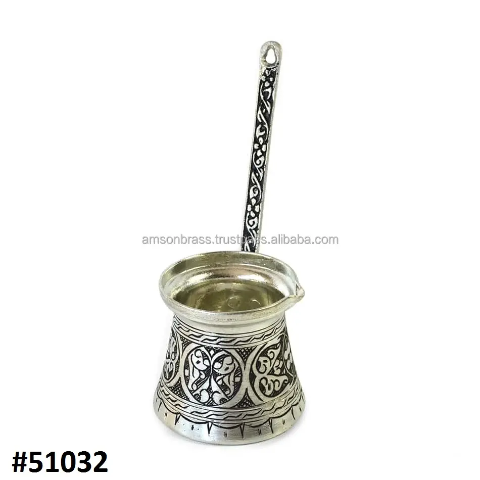 Solid Brass Nickle Plated Black Antique Finished Arabic Turkish Coffee Pot